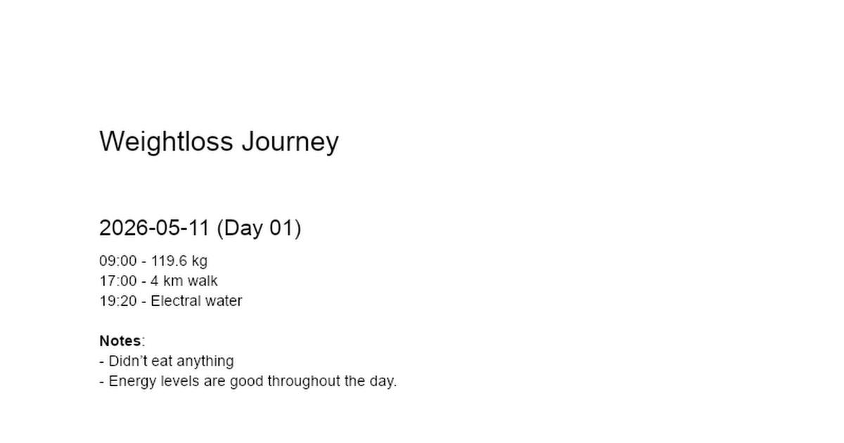 Weightloss Log